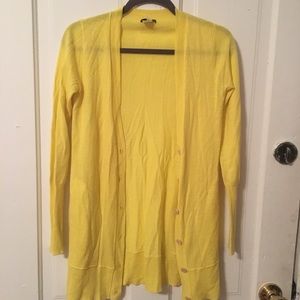 J. Crew Bright Yellow XS Button-Up Cardigan